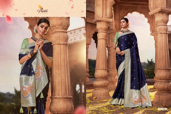 Pankh Platinum Silk Wedding Wear Heavy Saree Collection